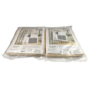 (2) Lorraine Home Fashions Floral Vine Style #6924 Ivory 60" W x 63" L Panels